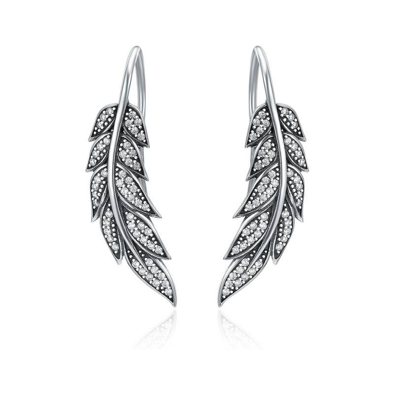 Emporial visiace náušnice Trblietavé lístky SCE215 28294608