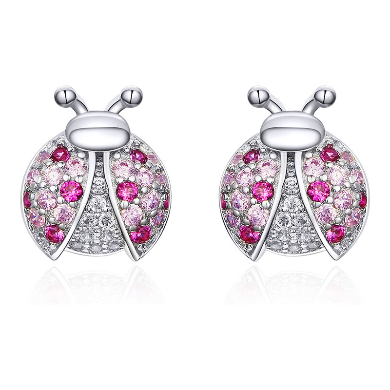 Emporial strieborné kôstkové náušnice Trblietavé lienky SCE715 28162275