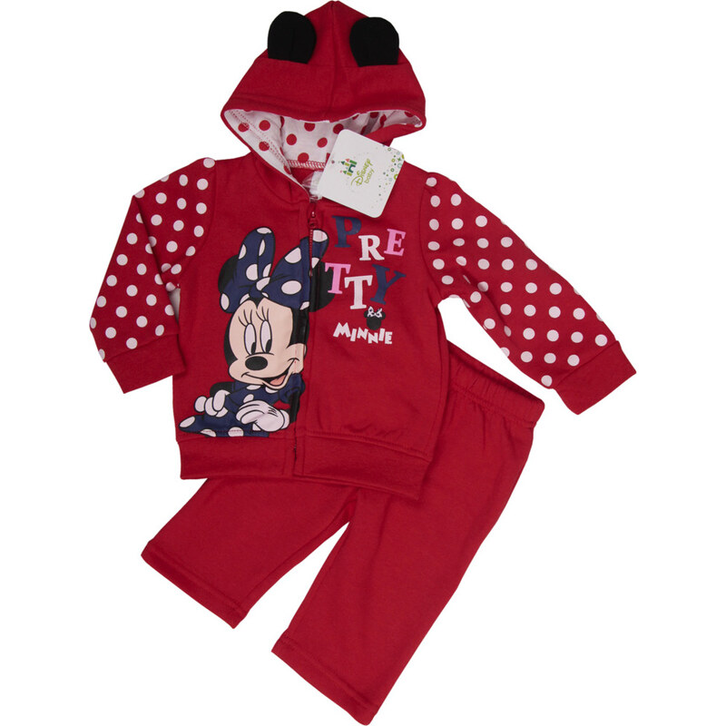 Minnie Mouse dievčenská červená súprava s bodkami 19927184
