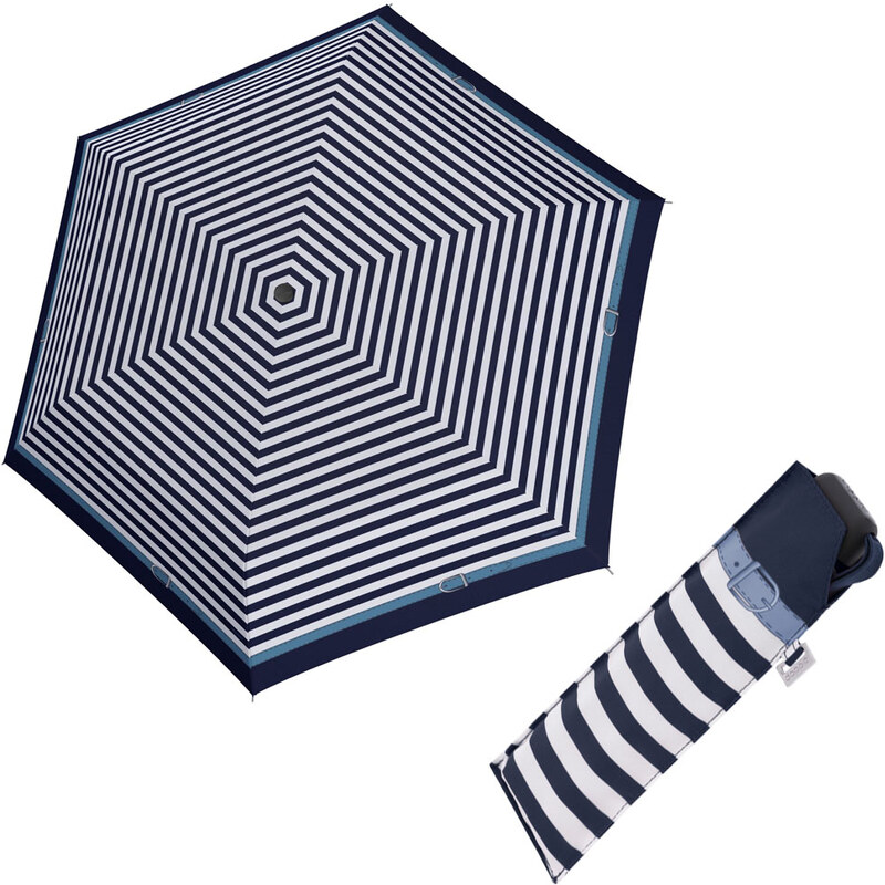 Doppler Mini Slim Carbonsteel DELIGHT - dámsky plochý skladací dáždnik čierna