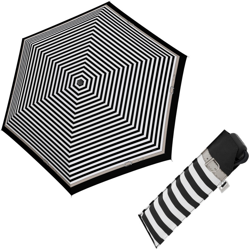 Doppler Mini Slim Carbonsteel DELIGHT - dámsky plochý skladací dáždnik čierna