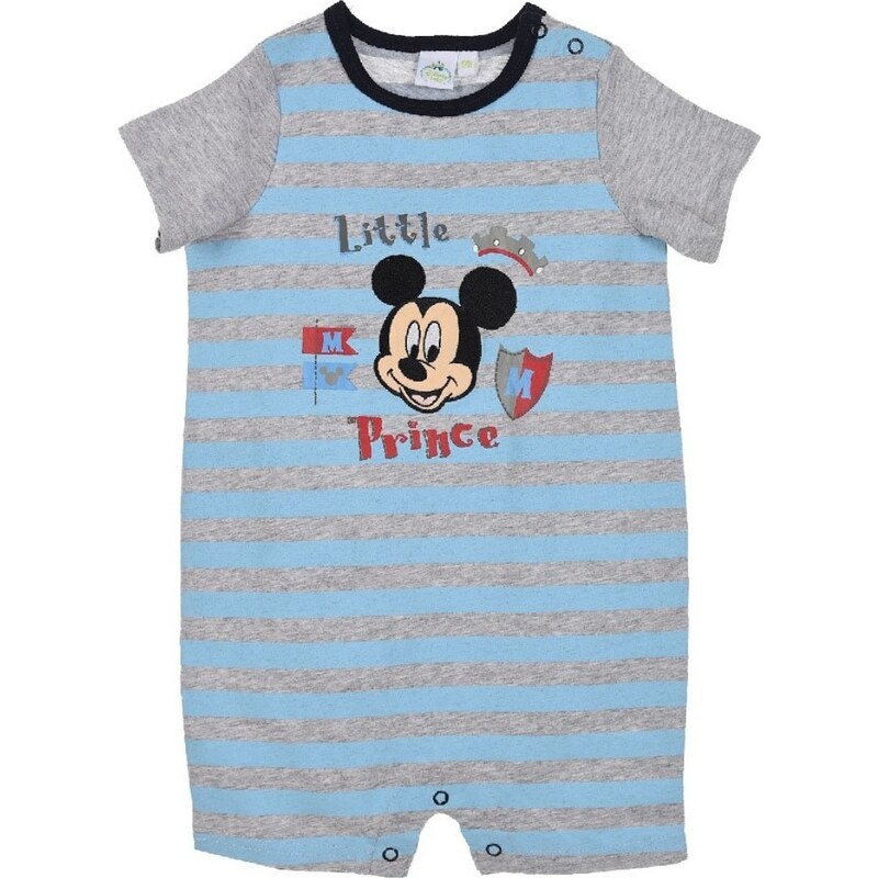 Mickey Mouse sivý letný overal s pruhmi 16416752