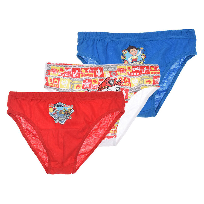 PAW PATROL Tlapková patrola červeno-modré slipy 3 pack 16454113