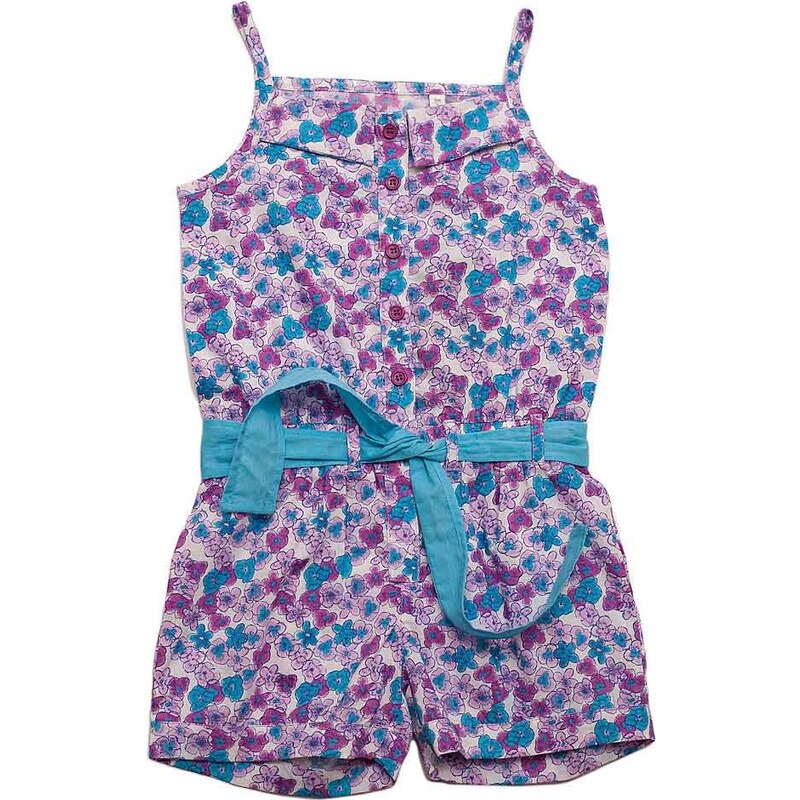Emoi dievčenský letný fialový overal s kvetmi 16470271