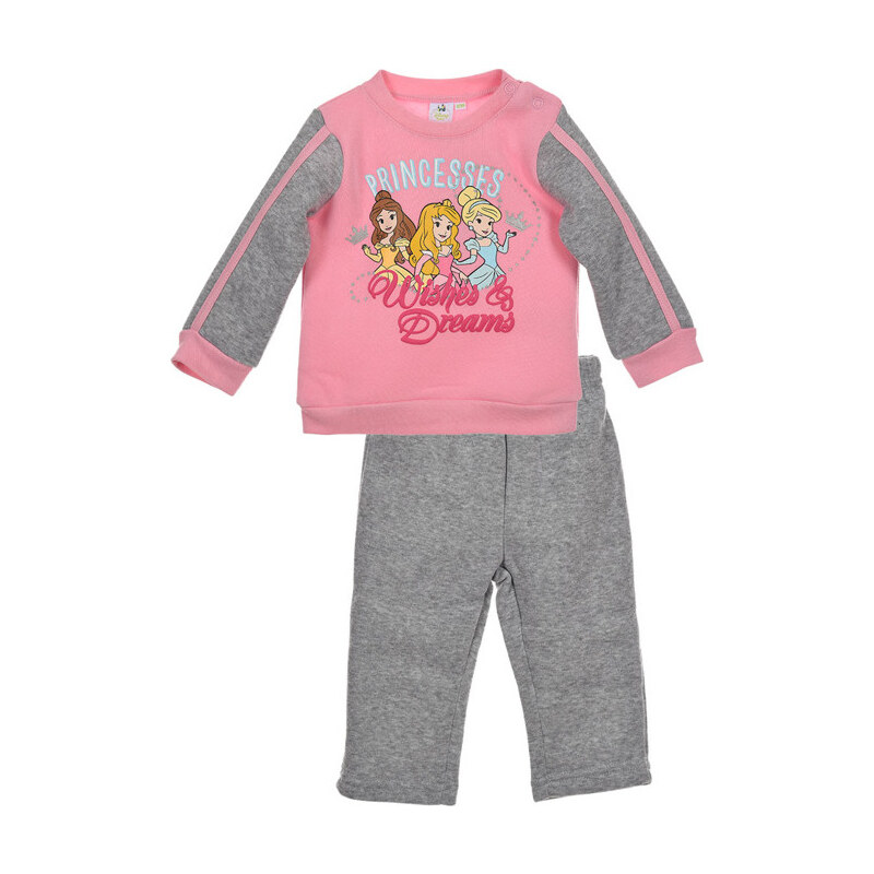 Disney Princess dievčenský ružovo-sivý set teplá mikina+nohavice 16470348