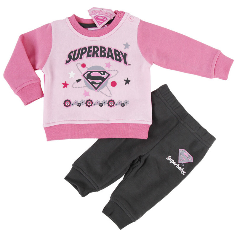 BASIC Super Baby dievčenská svetloružová tepláková súprava 16470391