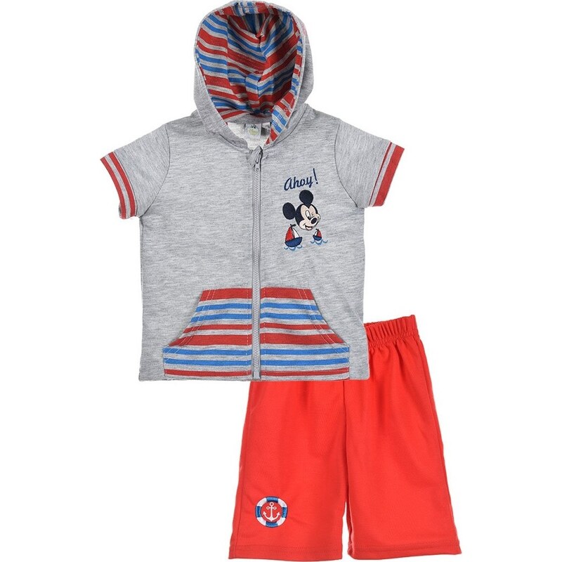 Mickey Mouse chlapčenská sivo-červená letná súprava 16480292