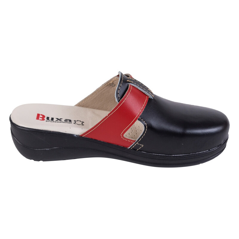 BUXA Medicínka obuv MED20 - Čierna S Červeným Pásikom