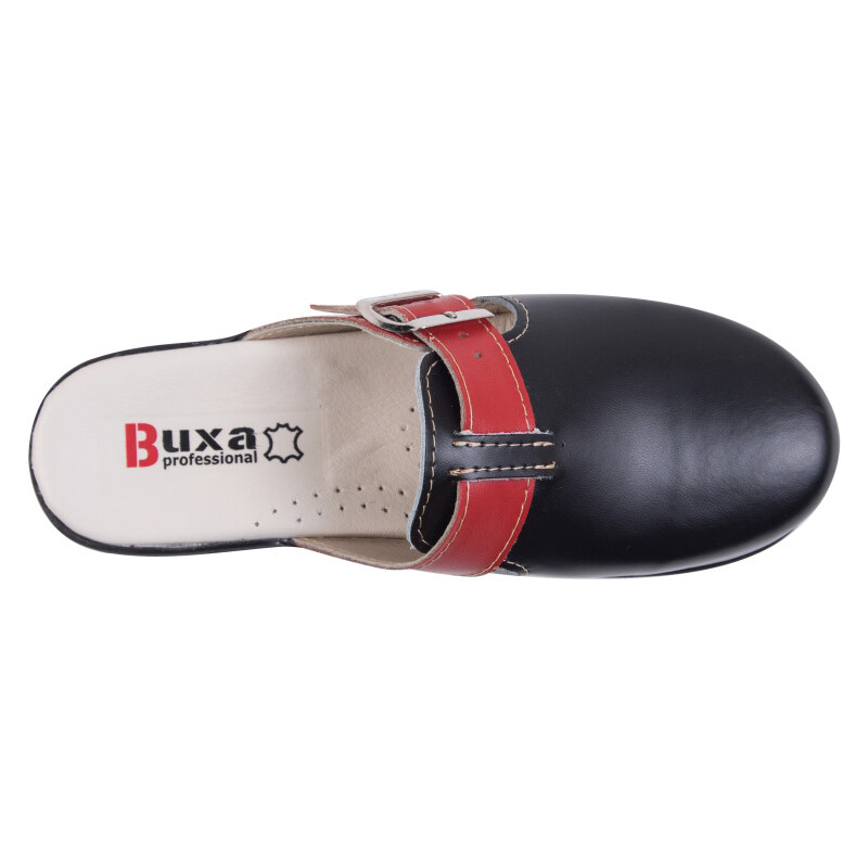 BUXA Medicínka obuv MED20 - Čierna S Červeným Pásikom