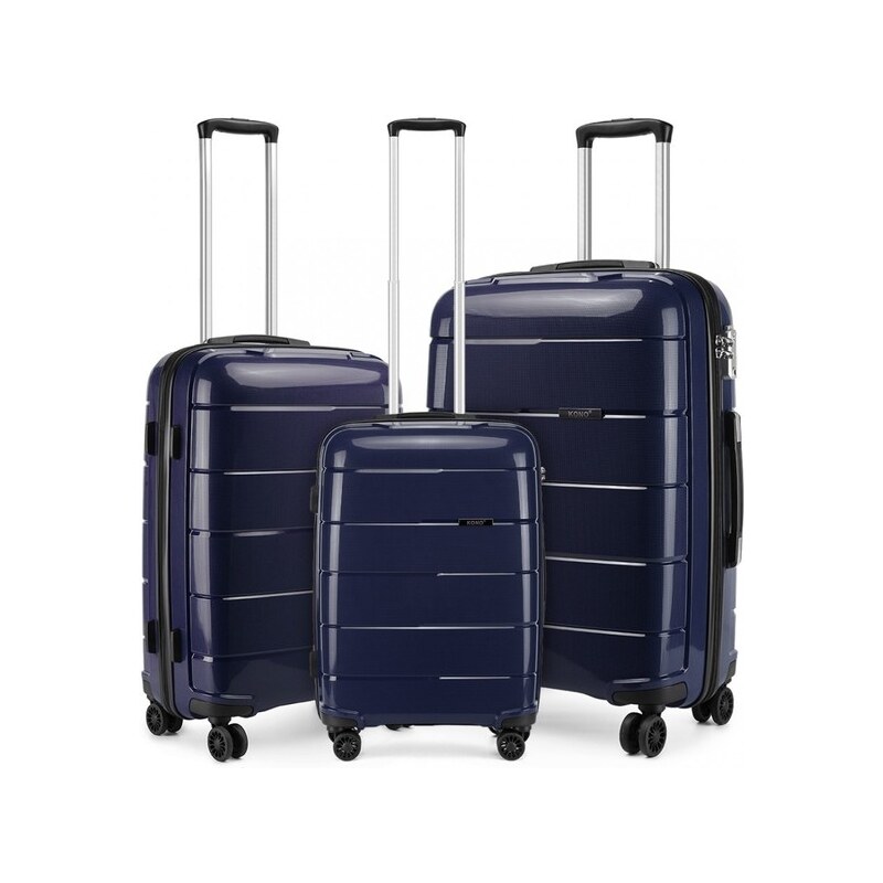 Set kufrov - unisex PP lesklý KONO na cesty, tmavomodrý 62660836