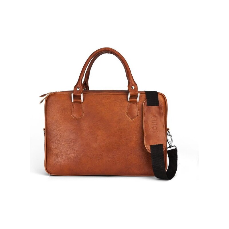 Taška - pánska Solier kožená do práce, vintage hnedá 60807013