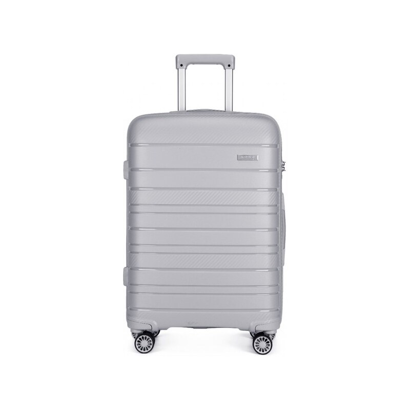 Kufor - KONO stredný matný so zámkom, sivý 16555670