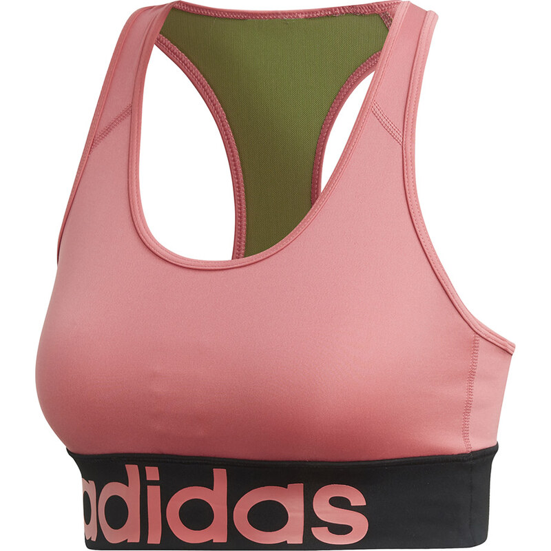 Podprsenka Adidas D2M Logo ružovo-olivová EI4817
