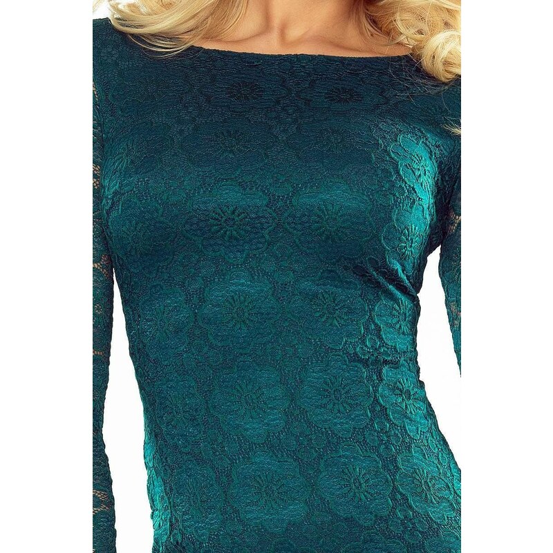 Stock Trendy dámske šaty s čipkou Amy zelené v180-2