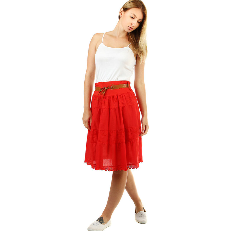 TopMode Bavlnená dámska sukňa s čipkou 31809549