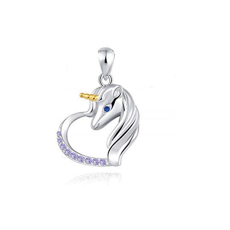 Olivie Strieborný prívesok JEDNOROŽEC V SRDCI 3752 44480169