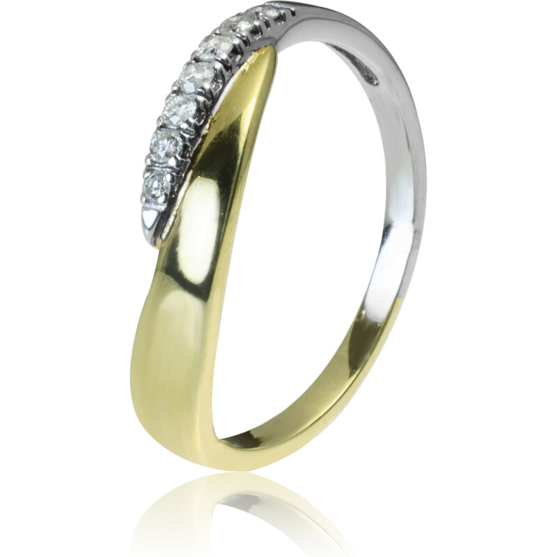 GOLDIE Zlatý prsteň s diamantmi Kassia LRG444.D