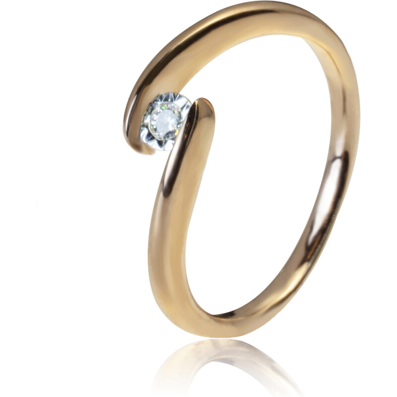 GOLDIE Zlatý prsteň s diamantom Skylar ER536.AV