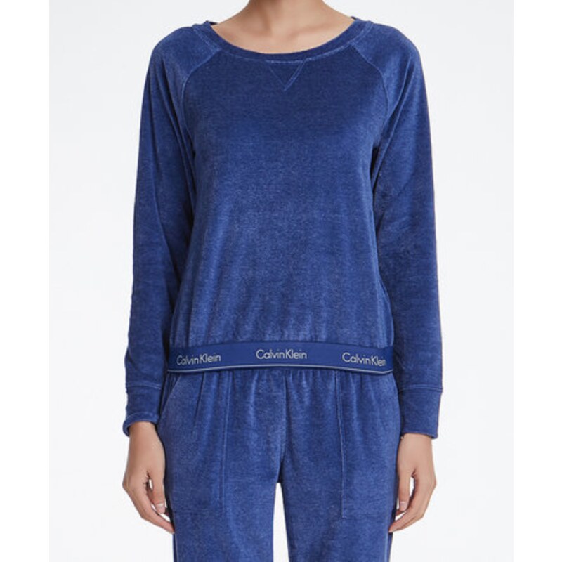 Dámska mikina QS6146E-6YN modrá - Calvin Klein 17089573