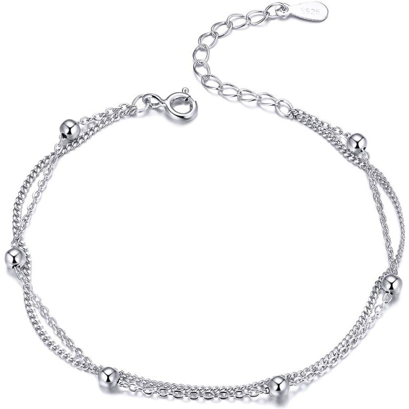 Olivie Strieborný retiazkový náramok s guličkami 3808 16942821