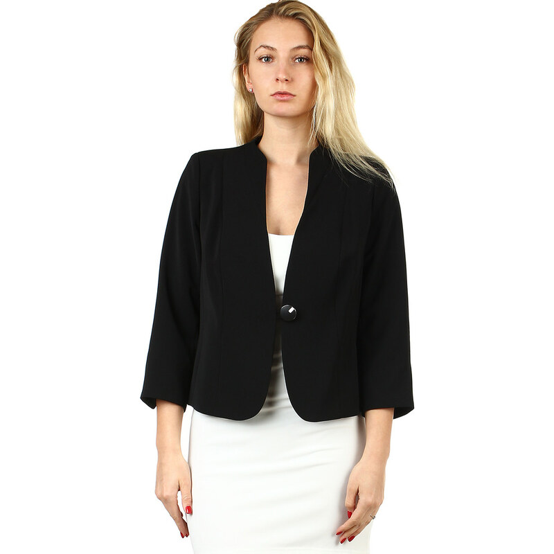 Glara Dámske sako s 3/4 rukávmi a veľkým gombíkom - aj pre plnoštíhle 16965244