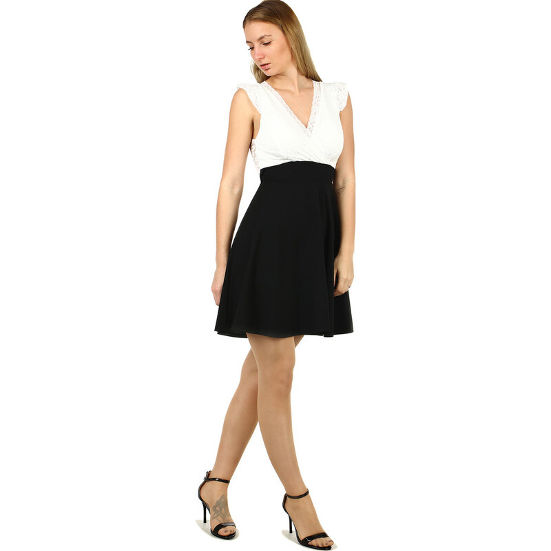 Glara Dámske romantické šaty s čipkou a priestrihom na chrbte 36988235