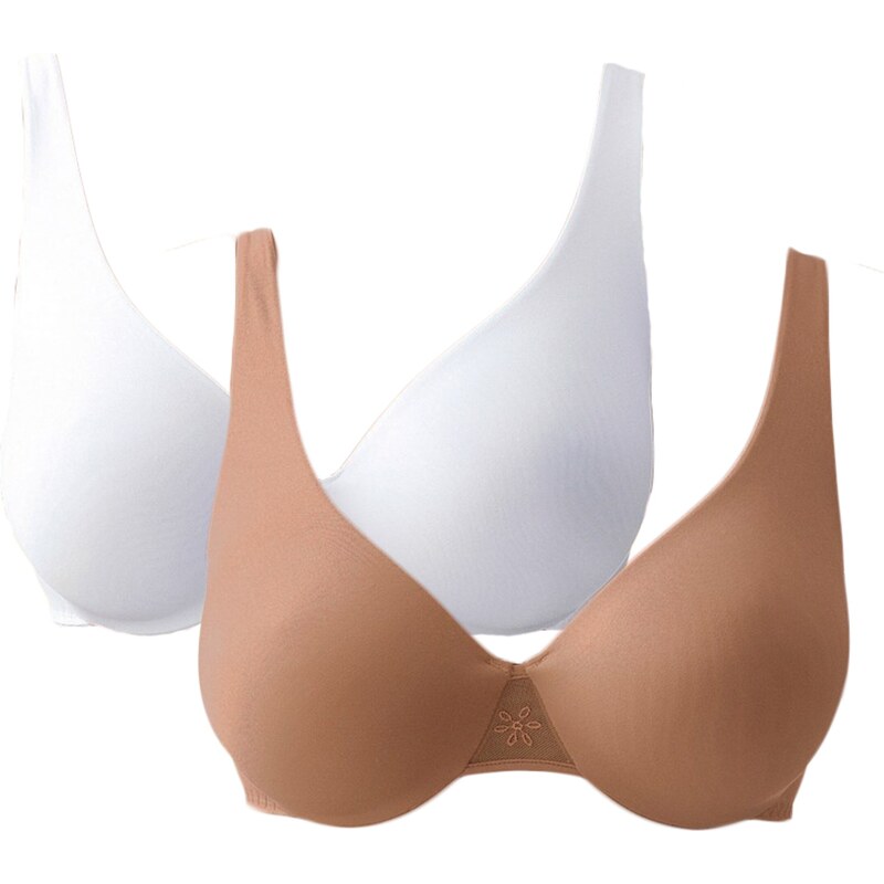 NUANCE Podprsenka hnedá / biela 26491849