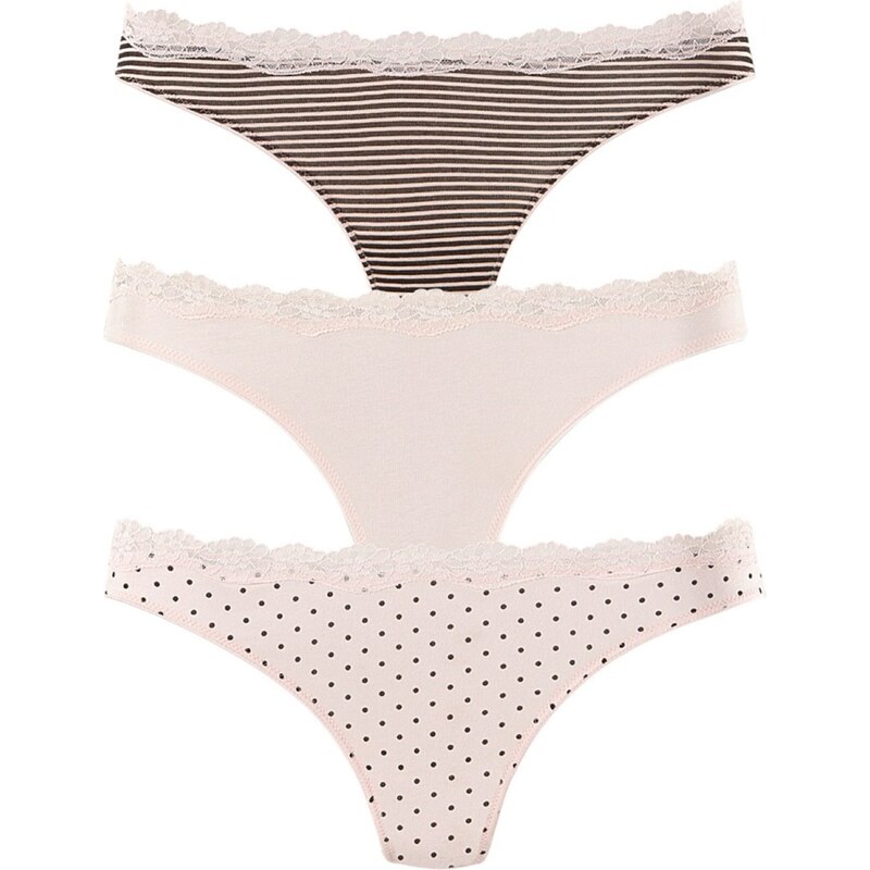 LASCANA Tangá tmavosivá / pastelovo ružová 62960969