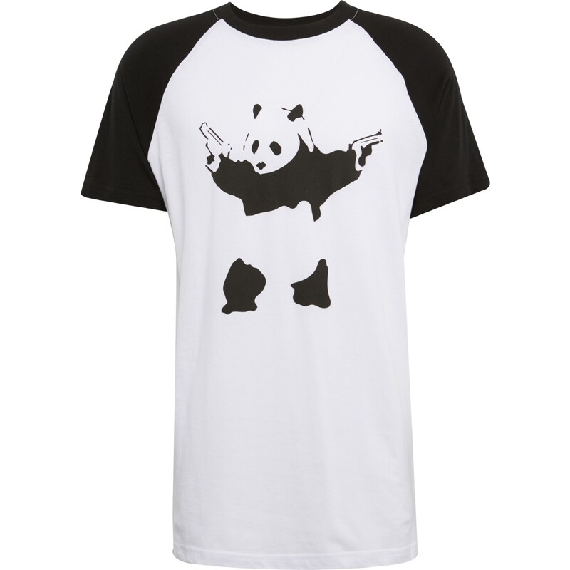 Mister Tee Tričko Banksy Panda čierna / biela 63140338
