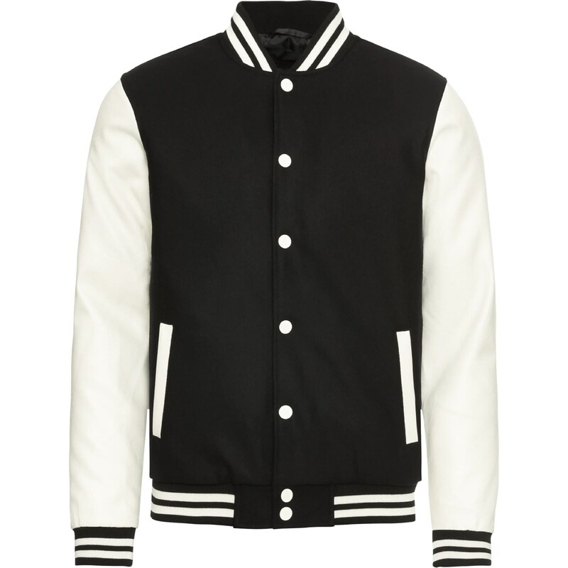 Urban Classics Prechodná bunda Oldschool čierna / biela 13357330