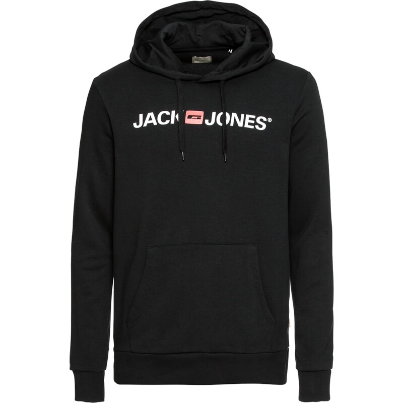 JACK & JONES Mikina melónová / čierna / biela