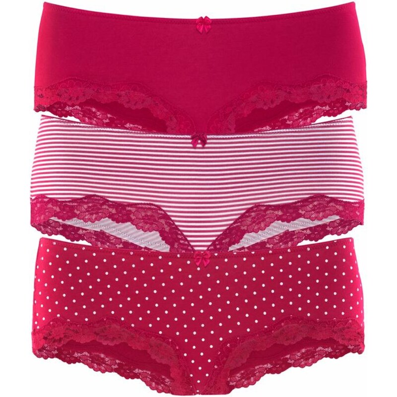 LASCANA Nohavičky brusnicová / biela 58155645