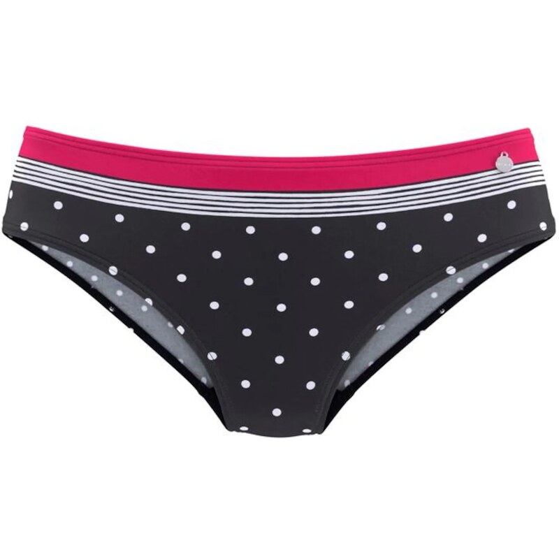 LASCANA Bikinové nohavičky eozín / čierna / biela 12648151