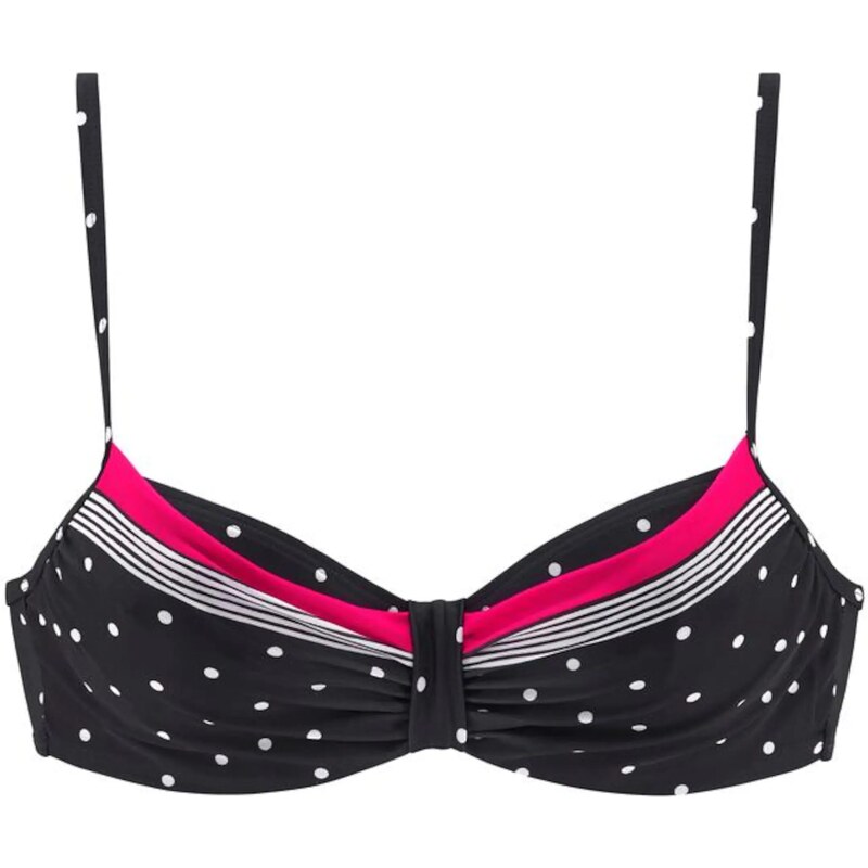 LASCANA Bikinový top Monroe neónovo ružová / čierna / biela 54221908