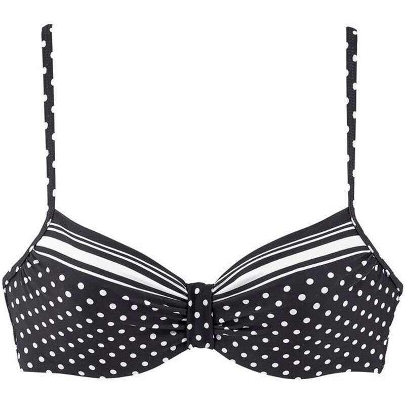 LASCANA Bikinový top Wire Merily čierna / biela 17561812