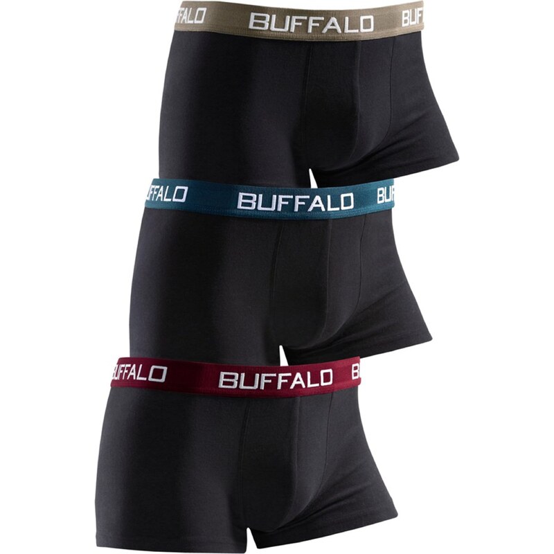 BUFFALO Nohavičky tmavobéžová / petrolejová / tmavočervená / čierna 54220785