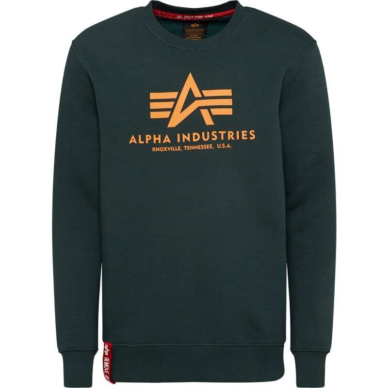 ALPHA INDUSTRIES Mikina jedľová / mandarínková / červená / biela 14299573