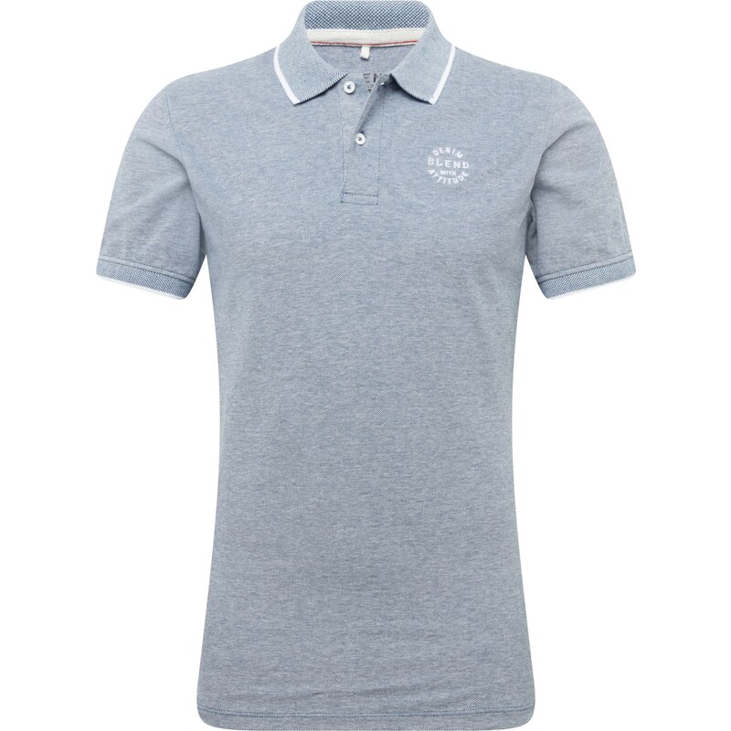 BLEND Tričko Nate modrosivá / biela 58370812