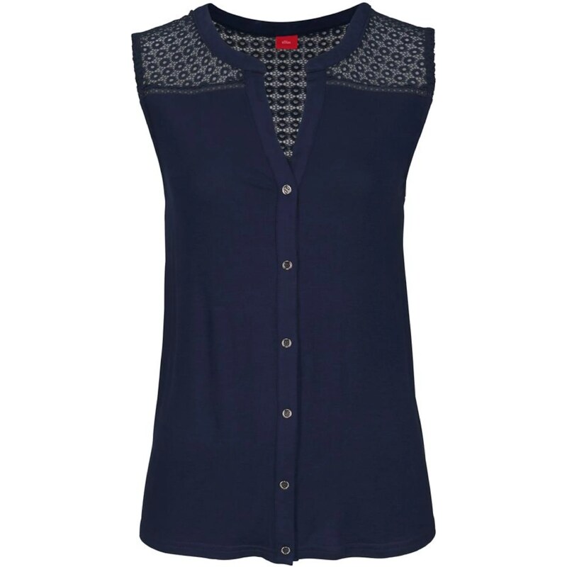 s.Oliver Blúzka námornícka modrá 63140439