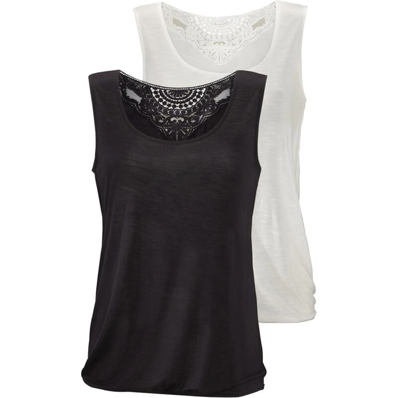 BEACH TIME Top čierna / biela melírovaná 54851279