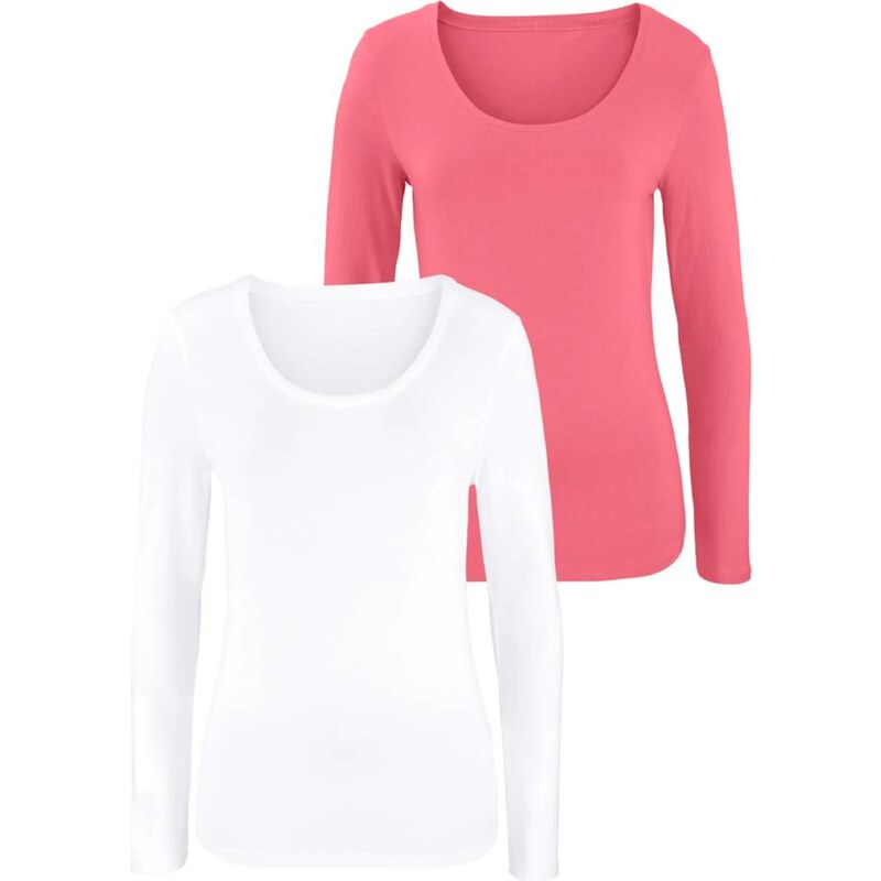 VIVANCE Tričko lososová / biela 54221115