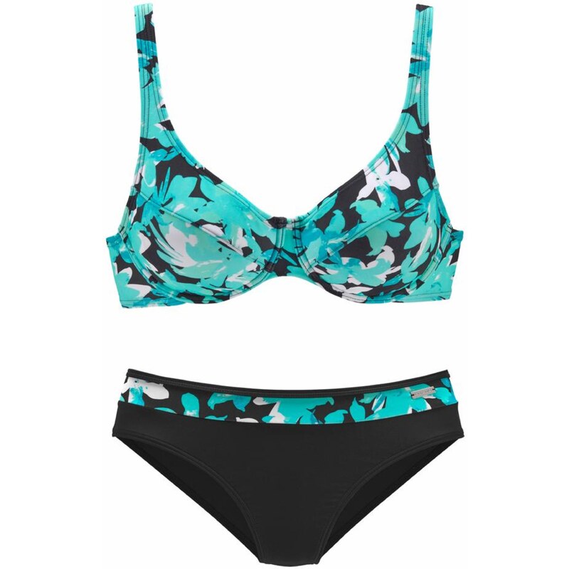 PETITE FLEUR Bikiny tyrkysová / čierna / biela 54221487