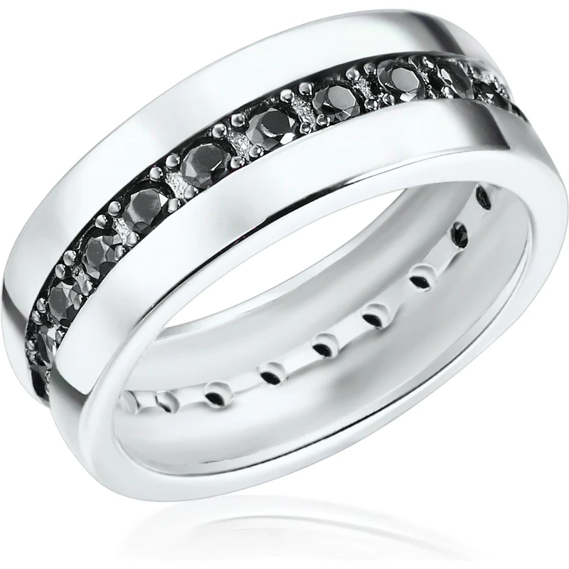 Rafaela Donata Prsteň čierna / strieborná 66706794