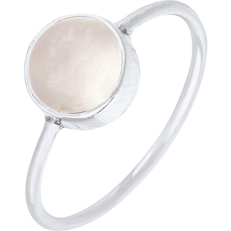 ELLI Prsteň Solitär strieborná / biela ako vlna 54221621