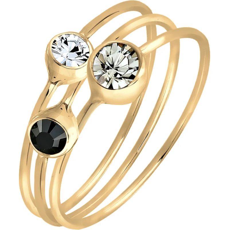 ELLI Prsteň zlatá / čierna 62476989