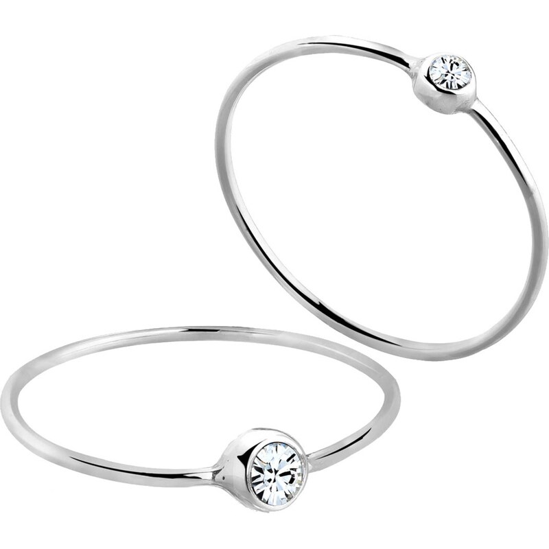 ELLI Prsteň Solitär strieborná / priehľadná 27755410