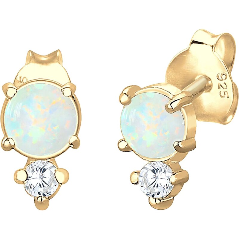 ELLI Náušnice Geo Kreis svetlomodrá / zlatá / biela 54221881