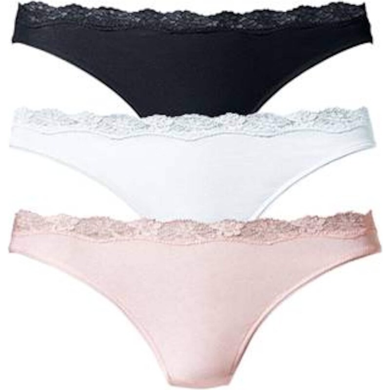 LASCANA Tangá ružová / čierna / biela 33018797