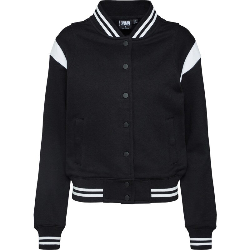 Urban Classics Tepláková bunda čierna / biela 54222017