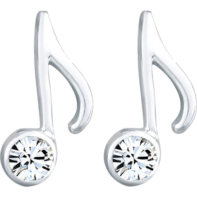 ELLI Náušnice Note strieborná / priehľadná 54221810